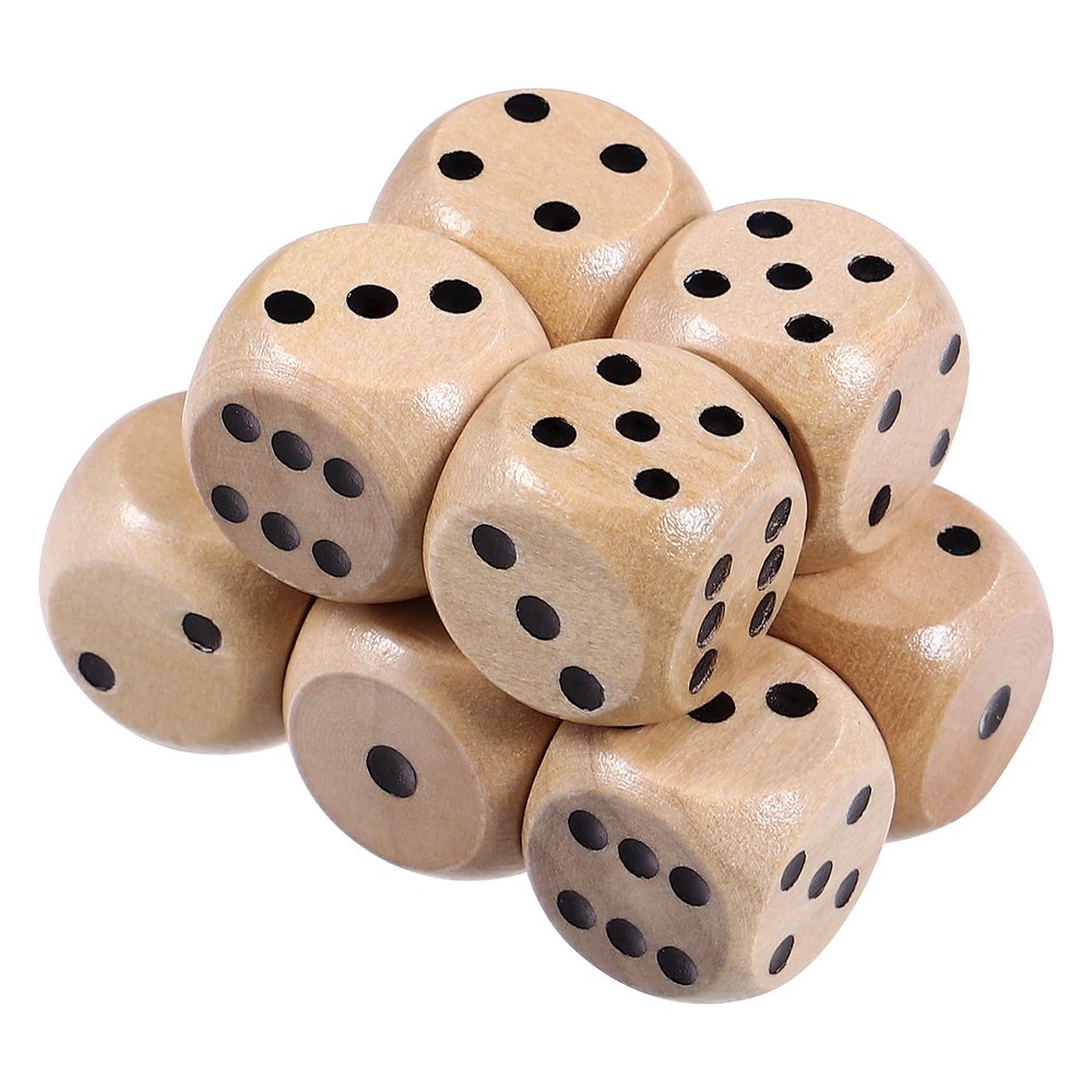 10 Pcs Wooden Dice Wooden D6 Six Sided Dice Game Set Standard Game Math Mini Dices Table Props for Classroom Teaching Board