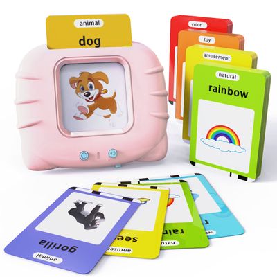 Lapare Audible Learning Toy with Music for Toddler Age 1 2 3 4 5, 520 Sight Words Talking Flash Cards Toy for Girls to Learn Alphabet Number Color Shapes and More