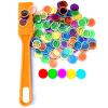 Dacefloy Magnetic Wands and Bingo Chips Set Magnet Wand 100 Multicolour Metal Ringed Discs Science STEM Kit Learning Accessories Family Game Night Tokens view 1
