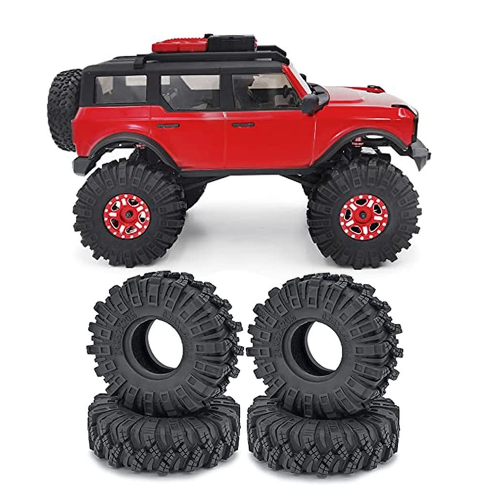 WEFEINO 4Pcs 1.0" Crawler Tires Soft Rubber Wheels Tires 62mm for 1/24 Axial SCX24 Deadbolt Bronco RC Crawler Car (c)