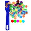 Dacefloy Magnetic Wands and Bingo Chips Set Magnet Wand 100 Multicolour Metal Ringed Discs Science STEM Kit Learning Accessories Family Game Night Tokens view 1