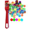 Dacefloy Magnetic Wands and Bingo Chips Set Magnet Wand 100 Multicolour Metal Ringed Discs Science STEM Kit Learning Accessories Family Game Night Tokens view 1