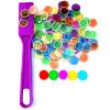 Dacefloy Magnetic Wands and Bingo Chips Set Magnet Wand 100 Multicolour Metal Ringed Discs Science STEM Kit Learning Accessories Family Game Night Tokens view 1