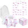 21 Pack Toilet Seat Covers Disposable, Extra Large Disposable Toilet Seat Covers for Adults, Individually Wrapped Potty Training Liners with Non-Slip Adhesives for Kids in Home, Restrooms&Travel -Pink view 1