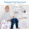 21 Pack Toilet Seat Covers Disposable, Extra Large Disposable Toilet Seat Covers for Adults, Individually Wrapped Potty Training Liners with Non-Slip Adhesives for Kids in Home, Restrooms&Travel -Pink view 2