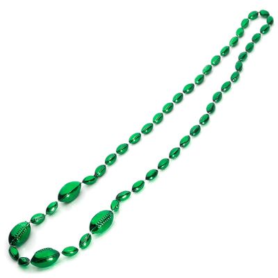 Anderson's Green Football Beads, 38 Inches, Set of 6, Fan Gear, Birthdays, Homecoming, Game Days, Sports Fan Gear,School Spirit, Football Cheerleader Accessories