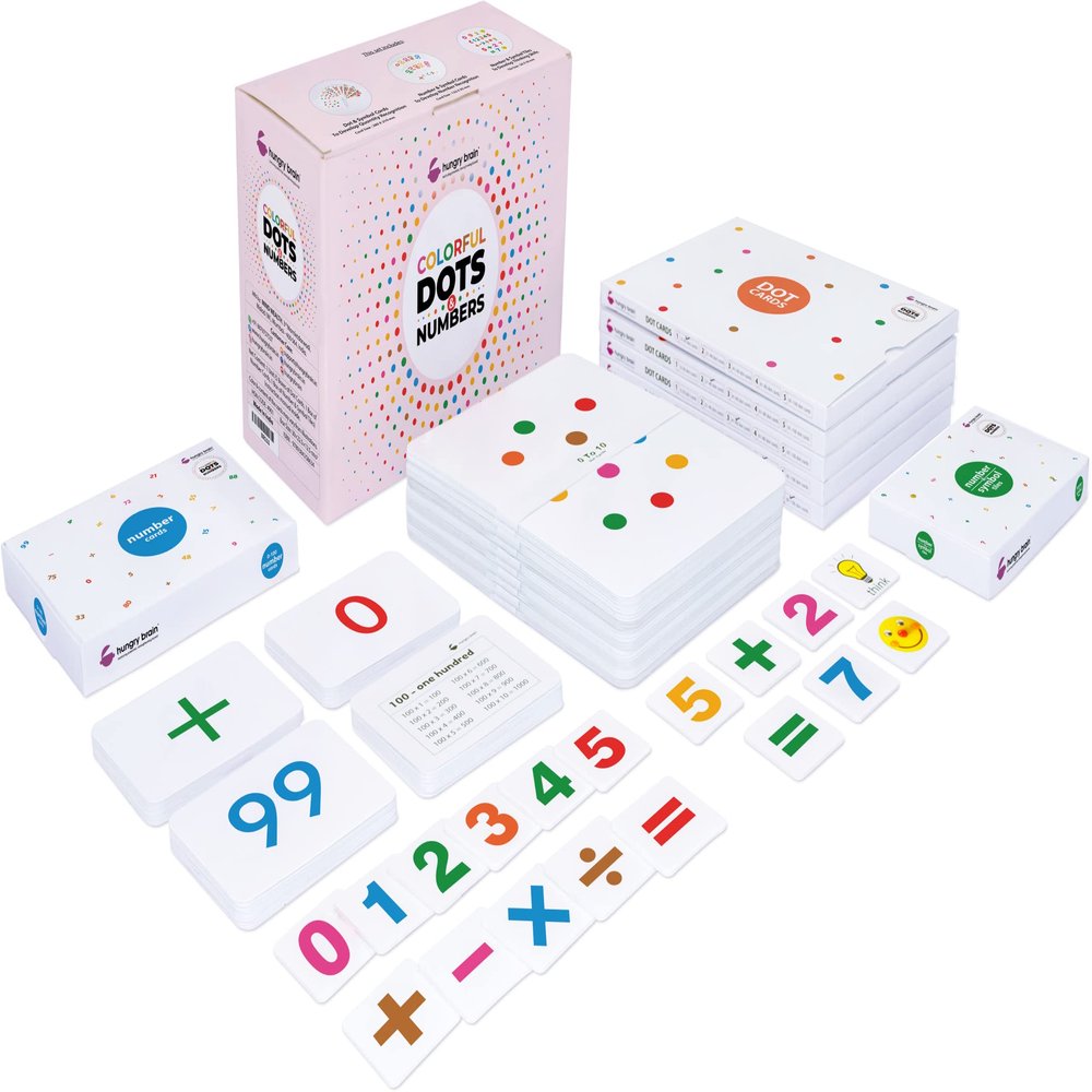Hungry Brain Math Flash Cards for Kids | Addition, Subtraction, Multiplication & Division | Toddler & 3rd Grade Learning Cards | Math Practice Games for Ages 812