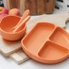 Feedi 5-Piece Silicone Baby Feeding Set by Quark - Baby Led Weaning Supplies - Toddler Plates and Bowls set - Adjustable Silicone Baby Bib with Food Catcher & Baby Utensils - Microwave/Dishwasher Safe view 4