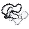 Anderson's Black and White Paw Beads, 38 Inches, Set of 24, Fan Gear, Birthdays, Homecoming, Game Days, Sports Fan Gear,School Spirit, Football Cheerleader Accessories view 1