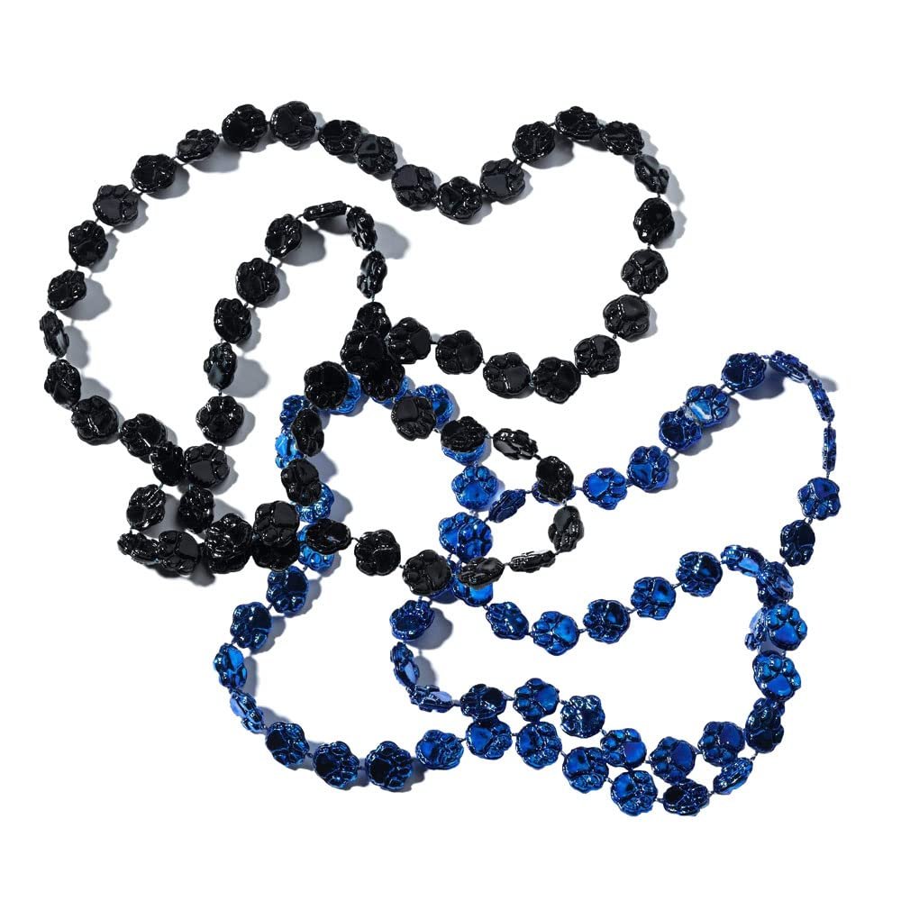 Anderson's Black and Blue Paw Beads, 38 Inches, Set of 24, Fan Gear, Birthdays, Homecoming, Game Days, Sports Cheerleader Accessories, School Spirit, Football