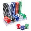 100Pcs Professional Poker Chip with Storage Box, 5 Colors Casino Poker Chips Set, 11.5 Gram Clay Composite Casino Poker Chips for Casino Card Games Texas Holdem Blackjack Gambling (With clear box) view 1