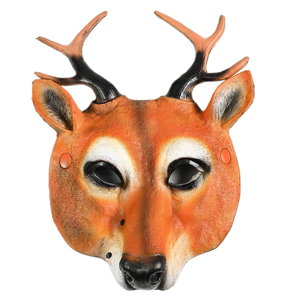 Hosfairy 1Pcs Christmas Animal Mask Christmas Antler Mask Halloween Deer Mask for Christmas Halloween Easter Costume Party Cosplay Props