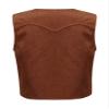 ACSUSS Western Cowboy Kids Costume for Kids Boys Girls Open Front Vest Fringe Party Role Play Dress Up Brown 6 Years view 2