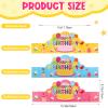 Yunsailing 36 Pcs Happy Birthday Crowns for Kids Paper Birthday Hat Crowns for Classroom Gifts Kids' Party(Pink, Yellow, Blue) view 2