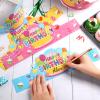 Yunsailing 36 Pcs Happy Birthday Crowns for Kids Paper Birthday Hat Crowns for Classroom Gifts Kids' Party(Pink, Yellow, Blue) view 4