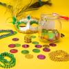 DEEKIN 500 Pcs Mardi Gras Plastic Coins Gold Green Purple Mardi Gras Coins Assorted Fake Gold for Table Decorations Hunting Games Party Supplies view 4