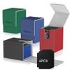 Mlikero 4 Pack Card Deck Box, Commander Deck Box Holds 400+ Single Sleeved Cards with 4 Dividers, Leather Magnetic Card Box Fit for MTG, TCG (4 Colors) view 1