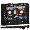 Deekin 3 Pcs Cute Piata Set Include Piata with Stick Eye Mask Large Money Box for Kids Music Science School Sports Bridal Shower Birthday Party Decorations Supplies(Cassette Tape) view 1