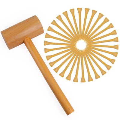 Waenerec Wooden Mallet Hammering & Pounding Toys Set Simulation Wooden Mallet Toddler Fake Hammer Portable Montessori Toy Hammer and Nails for Kids