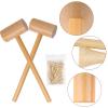 Waenerec Wooden Mallet Hammering & Pounding Toys Set Simulation Wooden Mallet Toddler Fake Hammer Portable Montessori Toy Hammer and Nails for Kids view 3