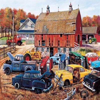 1000 Pcs Kid Adult Puzzle,Farm Warehouse Art,Car Farm Old Art,Challenging and Stimulating Puzzle Game,Suitable Family Friends Wooden Family Fun Games,Home Decoration Colorful Puzzle