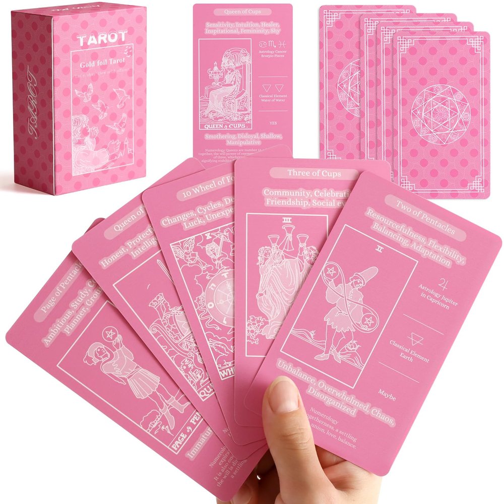 Myripoly Learning Beginner Tarot Cards Deck with Meanings on Them -Tarot Card with Guidebook