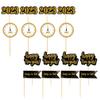 20pcs New Year's Cake Inserts Glitter New Year Cupcake Picks Sandwitch Stick Cake Pick Topper Glitter Cupcake Topper Salad Toppings New Year Party Cupcake Decors Props view 1