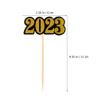 20pcs New Year's Cake Inserts Glitter New Year Cupcake Picks Sandwitch Stick Cake Pick Topper Glitter Cupcake Topper Salad Toppings New Year Party Cupcake Decors Props view 2