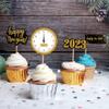 20pcs New Year's Cake Inserts Glitter New Year Cupcake Picks Sandwitch Stick Cake Pick Topper Glitter Cupcake Topper Salad Toppings New Year Party Cupcake Decors Props view 3