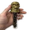 MunnyGrubbers - Skull Potion Vial Dice Holder - (Random 7PCS D20 Dice Set Included) - Dice Storage and Display - Tabletop RPG - DND - D&D - (Bronze) view 1