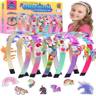 PURPLE LADYBUG Unicorn Headband Making Kit - Unicorn Crafts for Girls Ages 4-9, Birthday Gifts, DIY Hair Accessories Set, Valentines Day Gifts for Girls, Easter Basket Stuffers for Girl