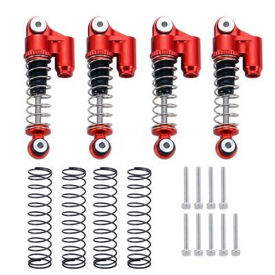 4PCS Aluminum Threaded Oil Emulsion Shocks Absorber Damper for 1/24 RC Crawler Car Axial SCX24 90081 001 002 005 006 (Color : Red Black)