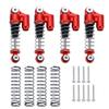 4PCS Aluminum Threaded Oil Emulsion Shocks Absorber Damper for 1/24 RC Crawler Car Axial SCX24 90081 001 002 005 006 (Color : Red Black) view 1