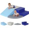 Dkelincs Climbing Blocks for Toddlers 1-3, 4-Piece Crawl and Climb Soft Foam Baby Climbing Blocks, Babies Activity Play Structures Toddler Climbing Toys Indoor, Blue view 1