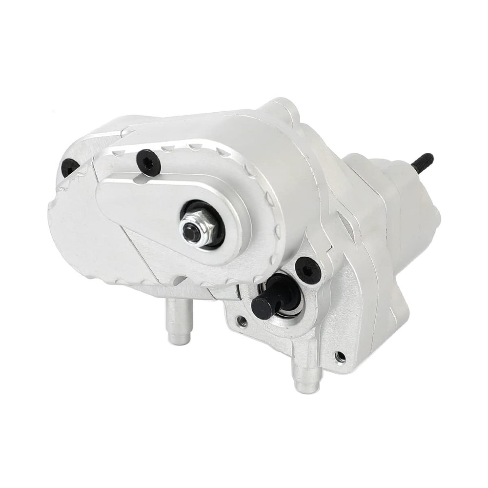 RZXYLRC Complete Aluminum Alloy Transmission Case Gearbox for 1/10 RC Crawler Car Axial Capra 1.9 UTB Upgrades (Silver)