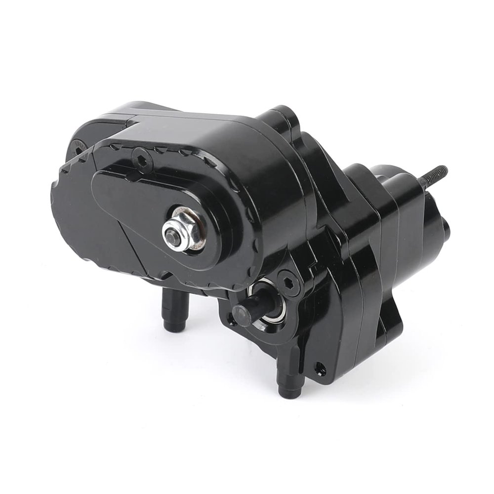 RZXYLRC Complete Aluminum Alloy Transmission Case Gearbox for 1/10 RC Crawler Car Axial Capra 1.9 UTB Upgrades (Black)