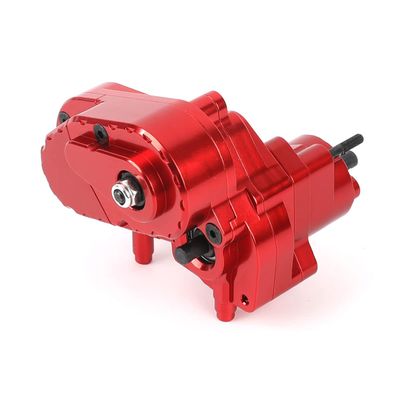 RZXYLRC Complete Aluminum Alloy Transmission Case Gearbox for 1/10 RC Crawler Car Axial Capra 1.9 UTB Upgrades (Red)