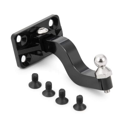 Metal CNC Tow Trailer Hitch Hook Receiver for 1/10 Axial SCX10 RC Crawler Car Upgrade Parts (Color : Black)