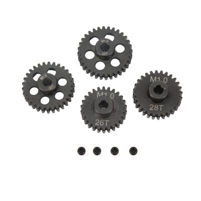 Drfeify RC Motor Gear,26T 28T 30T 32T 25DP M1 5mm Metal RC Motor Pinion Set,Motor Pinion Gears Accessories for 18 RC Cars