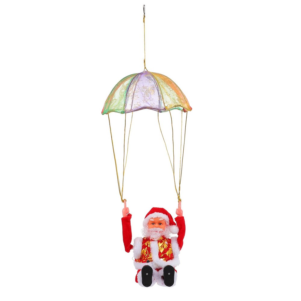 DOITOOL Hanging Parachute Santa Claus Light,Christmas Decorations,Xmas Tree Hanging Ornament,LED Santa Lights for Christmas Tree Fence, Porch Window Stairway Unique Holiday Decor