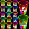mishunyus 40 Pcs Christmas Party Cups, Glow Christmas Flashing Theme Cups, for Holiday Party Supplies, for Nighttime Fun, BBQ, Christmas Decor, with 8 pattern view 1