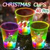 mishunyus 40 Pcs Christmas Party Cups, Glow Christmas Flashing Theme Cups, for Holiday Party Supplies, for Nighttime Fun, BBQ, Christmas Decor, with 8 pattern view 2