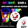 mishunyus 40 Pcs Christmas Party Cups, Glow Christmas Flashing Theme Cups, for Holiday Party Supplies, for Nighttime Fun, BBQ, Christmas Decor, with 8 pattern view 3