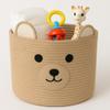 Bear Laundry Baskets Laundry Hamper Storage Baskets with Handles,Decorative Basket for Living room,Woven Storage Basket for Toys Bin Pillows Blankets Clothes (Khaki) view 2