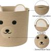 Bear Laundry Baskets Laundry Hamper Storage Baskets with Handles,Decorative Basket for Living room,Woven Storage Basket for Toys Bin Pillows Blankets Clothes (Khaki) view 3