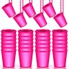 Sieral 24 Pcs Hot Pink Shot Glass Necklace Glow in the Dark Necklace Light up Party Glass Necklaces Cups for Valentine's Day Wedding Birthday Bachelorette Neon Glowing Party Favors view 1