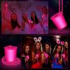 Sieral 24 Pcs Hot Pink Shot Glass Necklace Glow in the Dark Necklace Light up Party Glass Necklaces Cups for Valentine's Day Wedding Birthday Bachelorette Neon Glowing Party Favors view 3