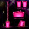 Sieral 24 Pcs Hot Pink Shot Glass Necklace Glow in the Dark Necklace Light up Party Glass Necklaces Cups for Valentine's Day Wedding Birthday Bachelorette Neon Glowing Party Favors view 4