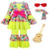 ReliBeauty Hippie Costume for Girls Disco Diva Costume for Girls Cute Halloween Costumes for kids 70s 80s 60s Outfits Kids,100 view 1