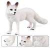 Bbiamsleep 4 Pieces White Fox Animal Figurines Mini Animals Set Realistic Arctic Fox Family Figurines for Cake Topper Party Christmas Birthday Supplies view 3
